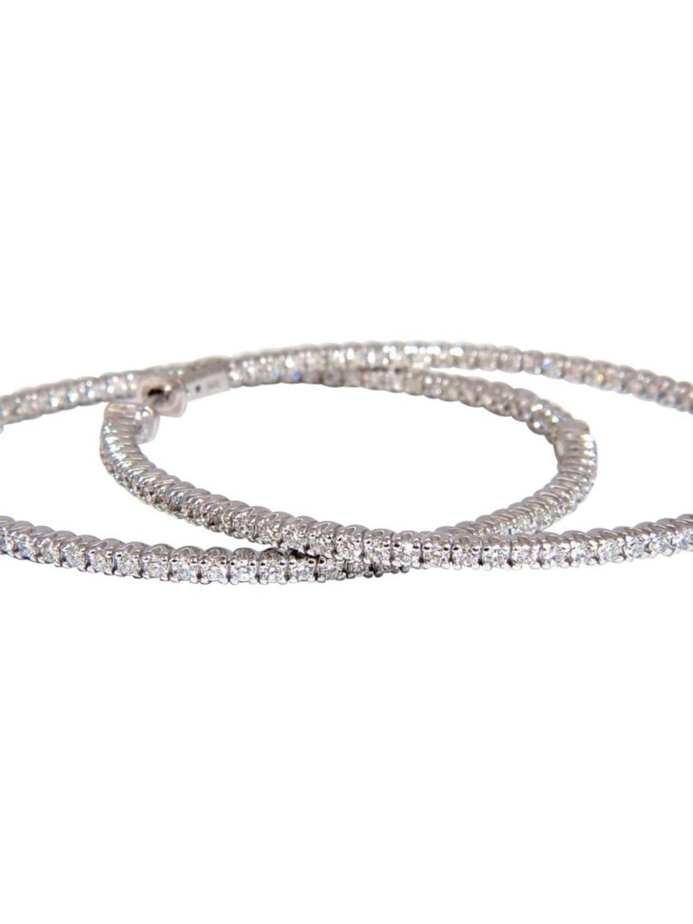 1.77ct natural round brilliant in/out diamond hoop earrings 14kt g/vs*